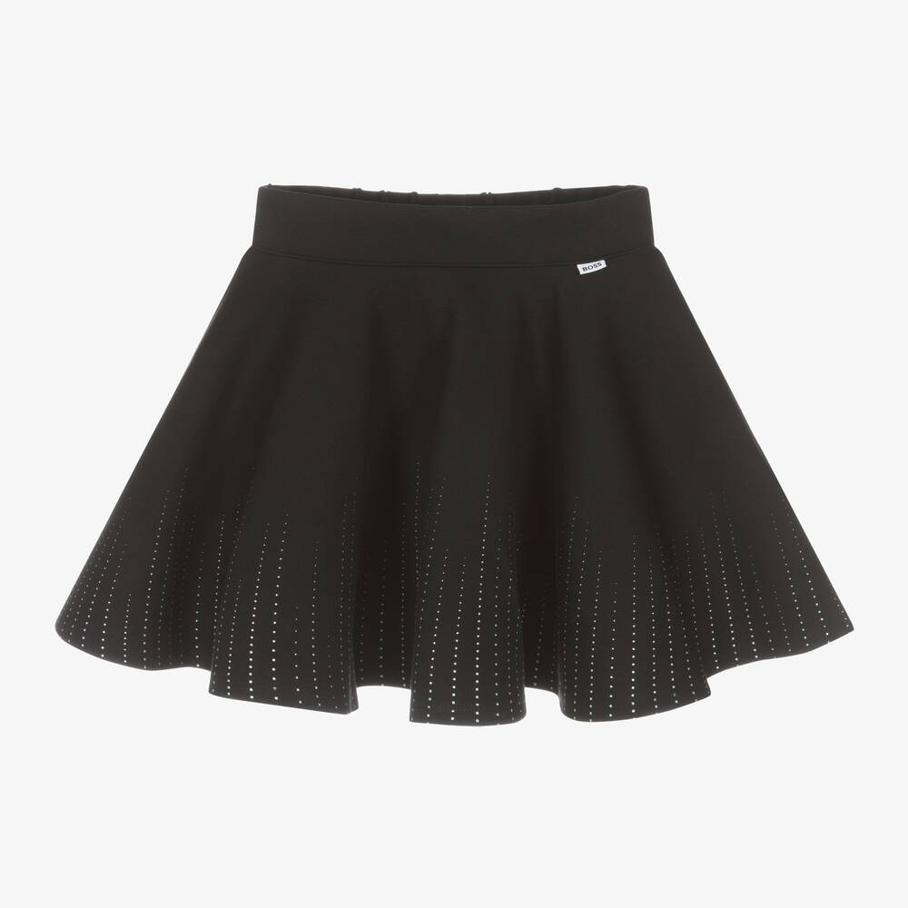 BOSS - Girls Black Milano Jersey Skirt | Childrensalon