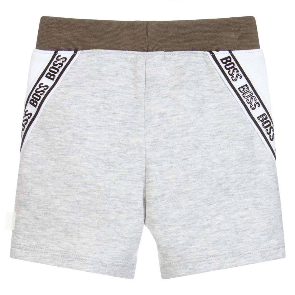 BOSS Kidswear - Boys Grey Cotton Shorts | Childrensalon