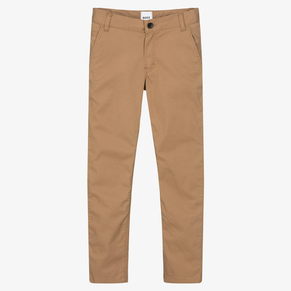 BOSS - Бежевые хлопковые брюки чинос | Childrensalon