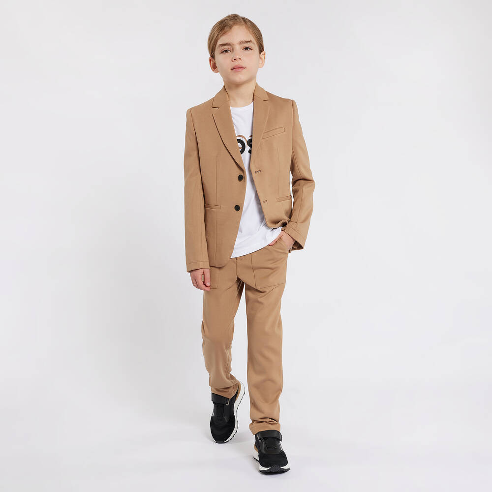 BOSS-Teen Boys Beige Milano Suit | Childrensalon