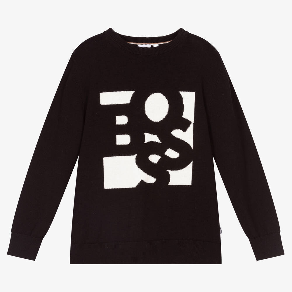 BOSS - Teen Blue Gradient Cotton Monogram Sweater