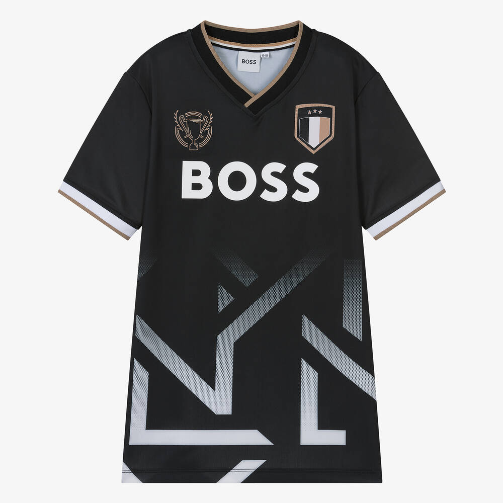Hugo Boss Boss Teen Boys Black Football T-shirt
