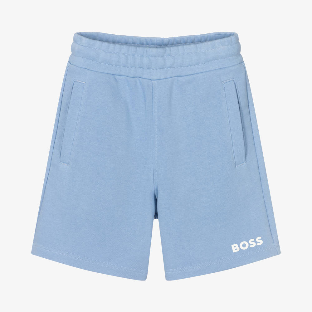 BOSS - Short bleu en coton ado garçon | Childrensalon