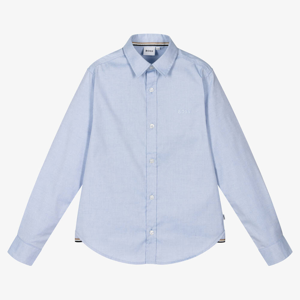 Hugo Boss Teen Boys Blue Cotton Oxford Shirt