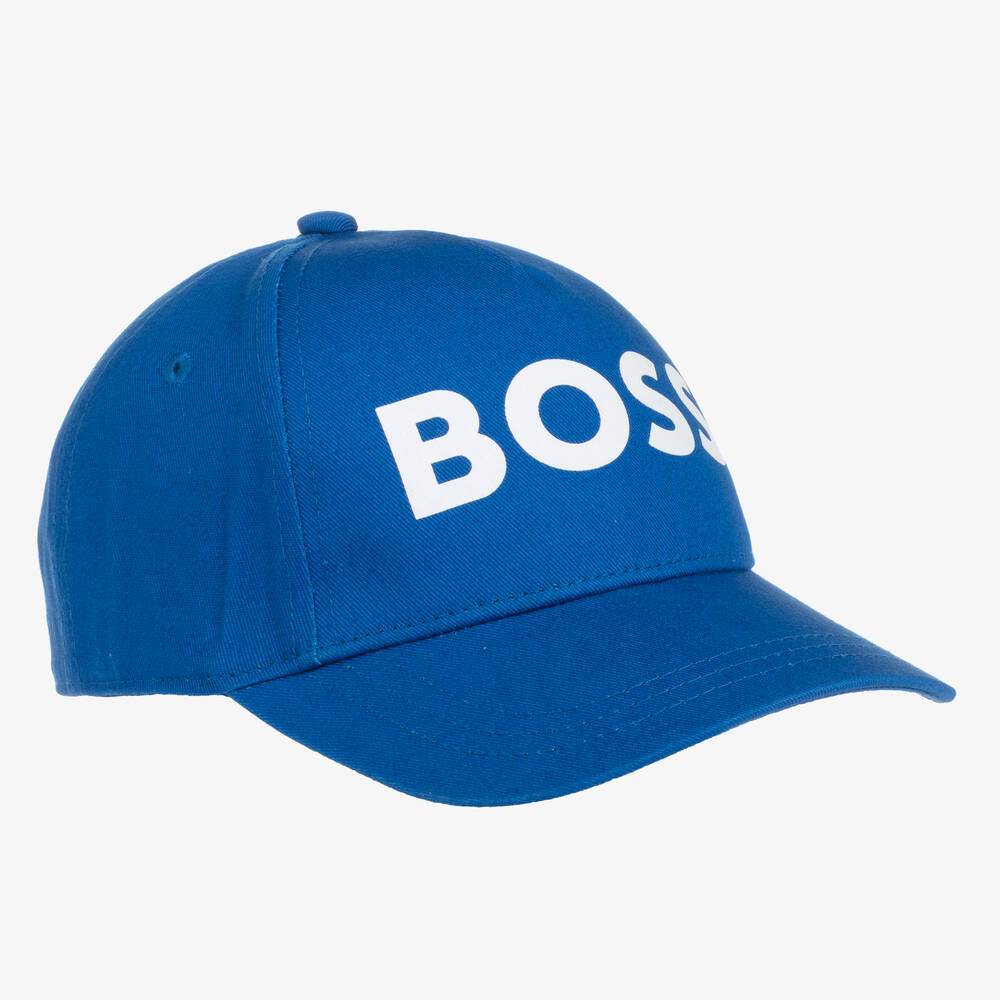 BOSS - كاب قطن تويل لون أزرق للمراهقين | Childrensalon
