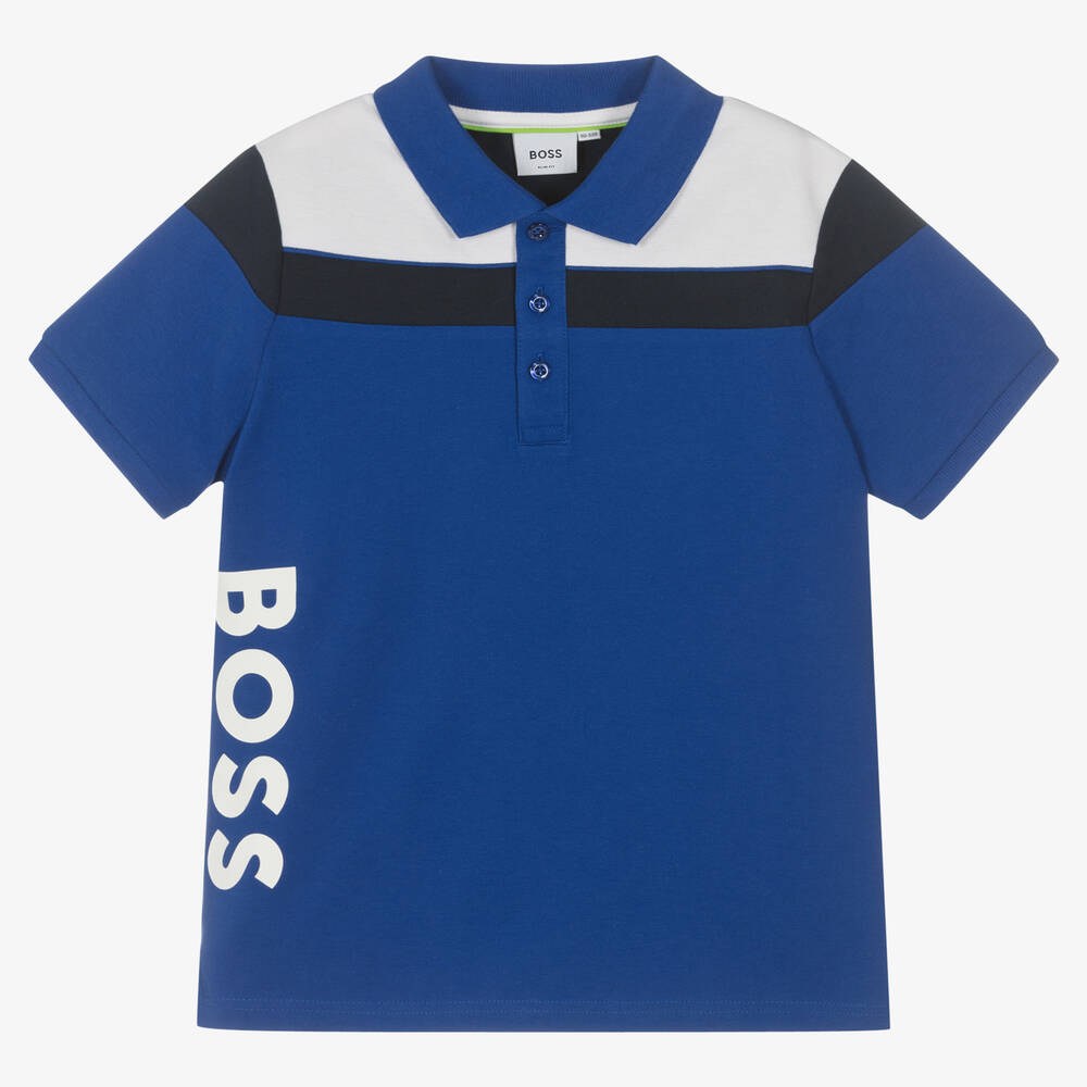 Hugo Boss Teen Boys Blue Logo Polo Shirt