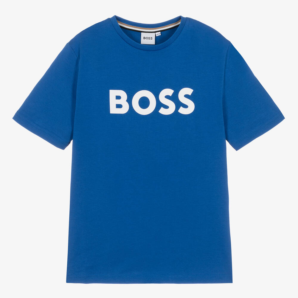 Hugo Boss Boss Teen Boys Cobalt Blue Cotton T-shirt