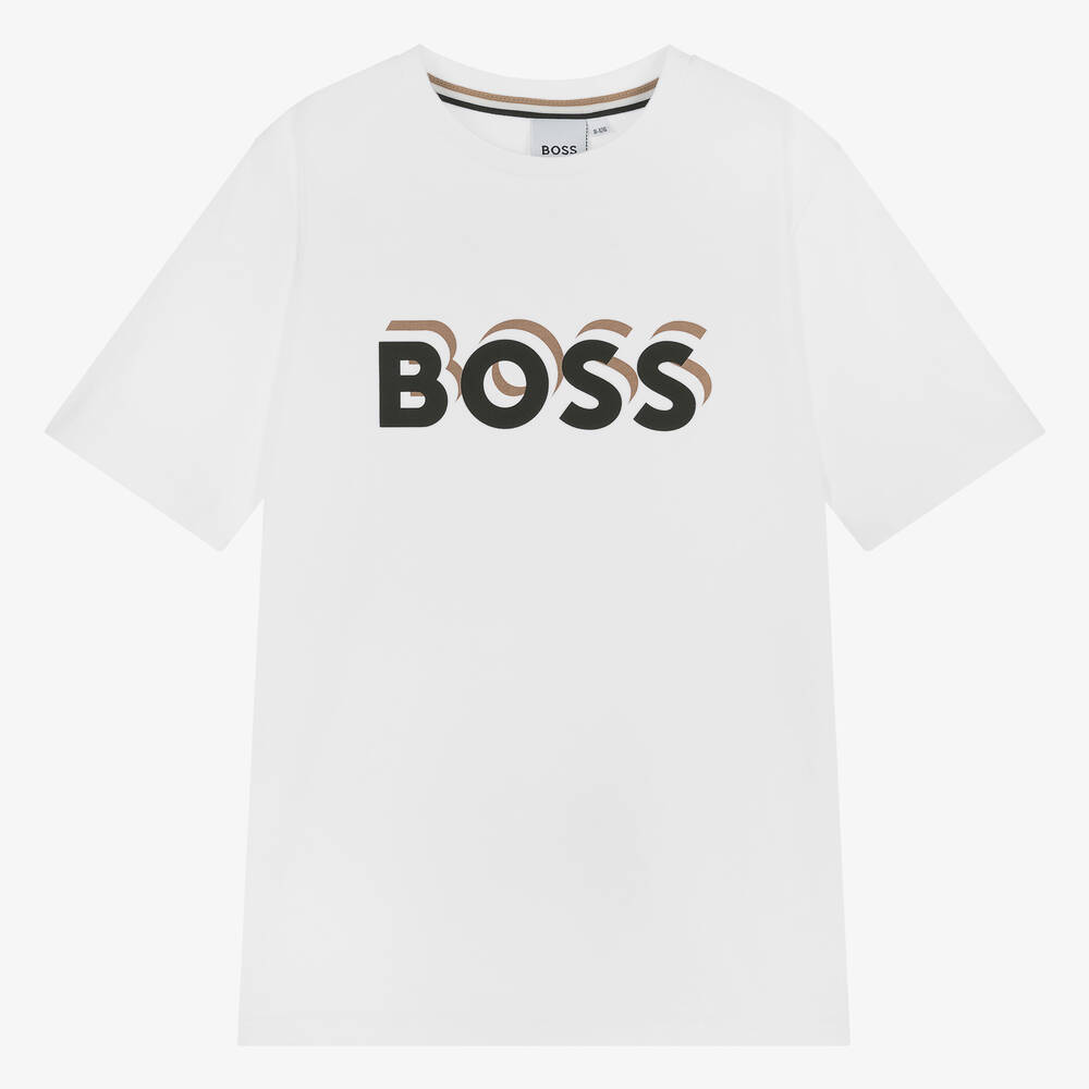 Hugo Boss Boss Teen Boys White Cotton T-shirt