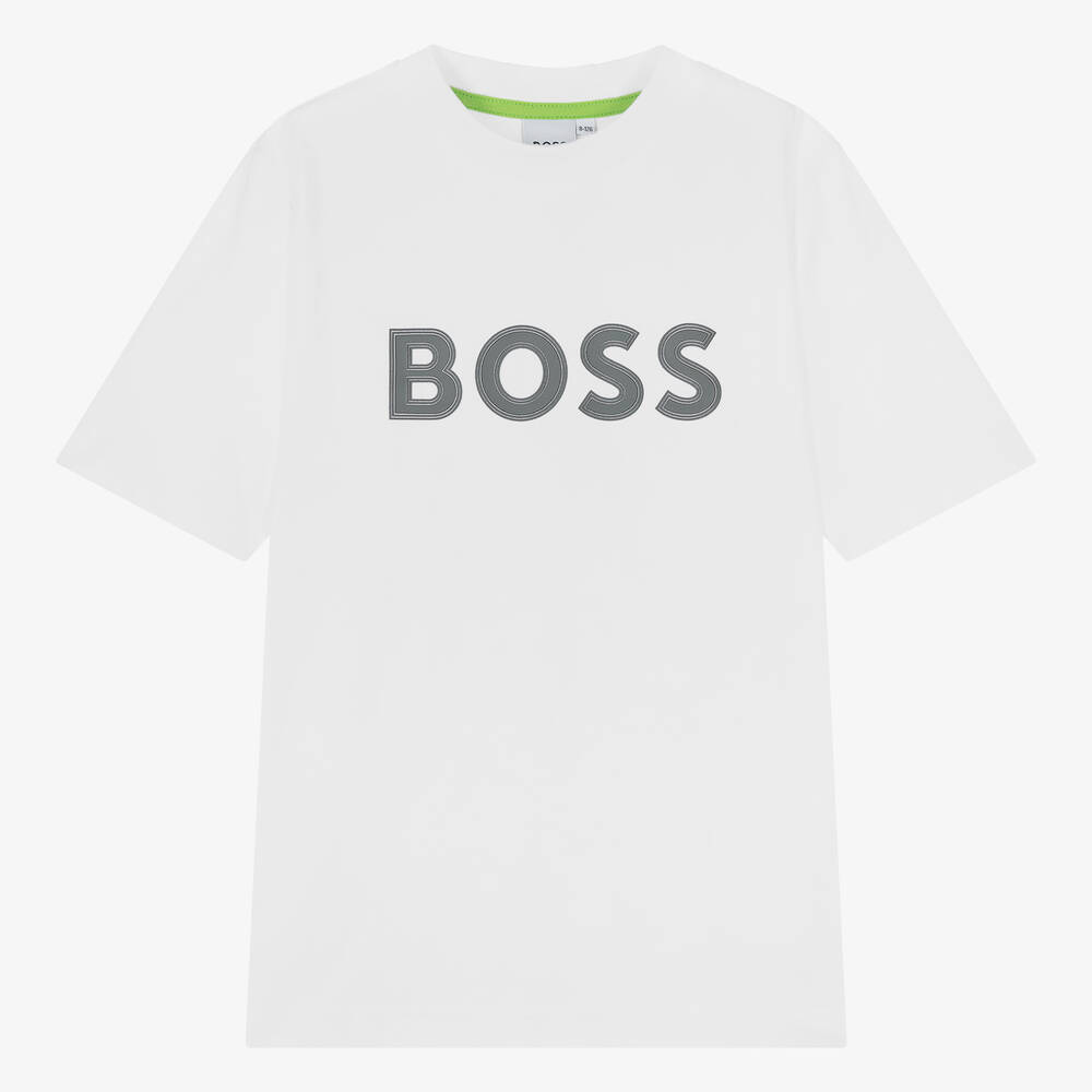 Hugo Boss Boss Teen Boys White Cotton T-shirt
