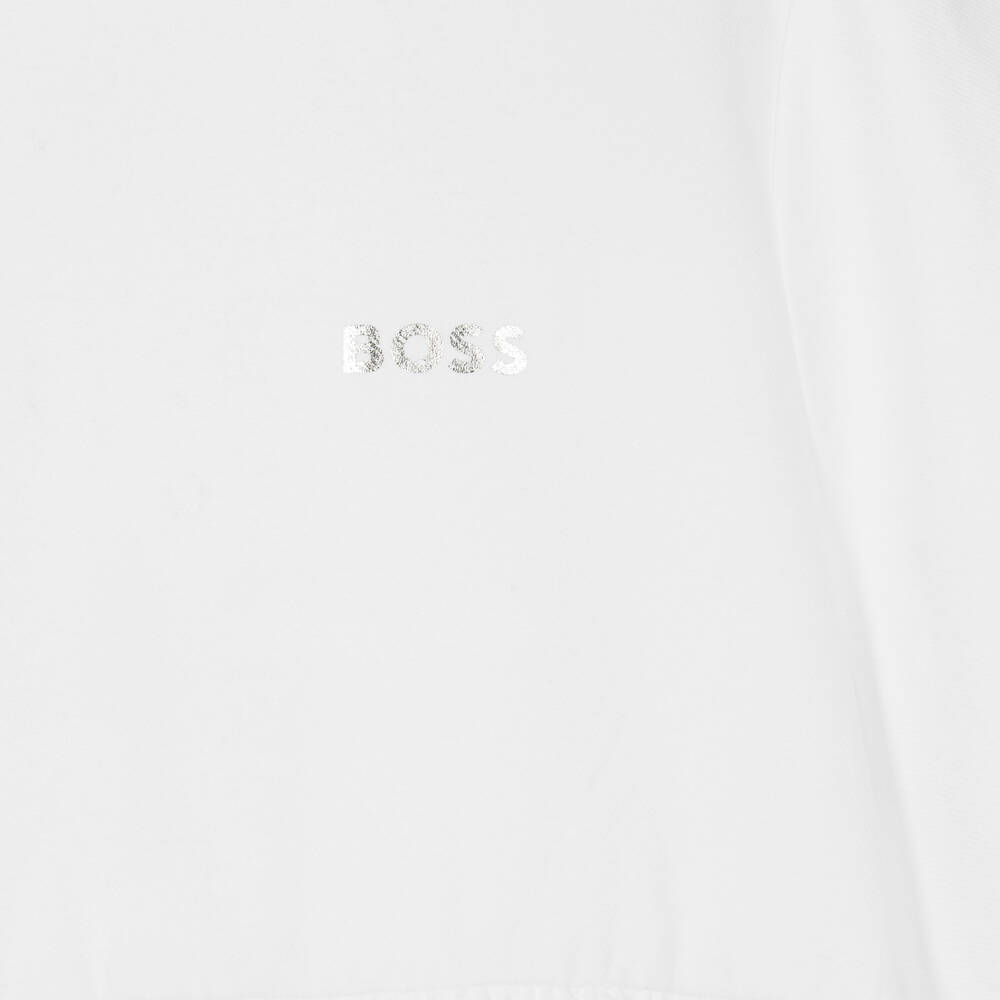 BOSS - Teen Girls White Tiered Viscose Dress | Childrensalon