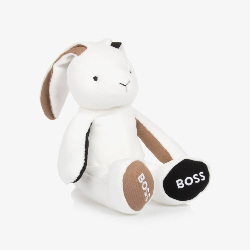 BOSS - لعبة طريّة أرنب مخمل لون أبيض للأطفال | Childrensalon