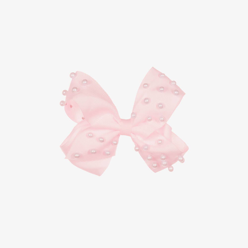 Bowtique London - Girls Pale Pink Bow Hair Clip (11cm) | Childrensalon