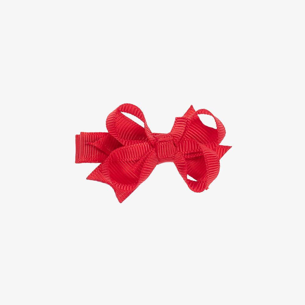 Bowtique London - Girls Red Bow Hair Clip (4cm) | Childrensalon