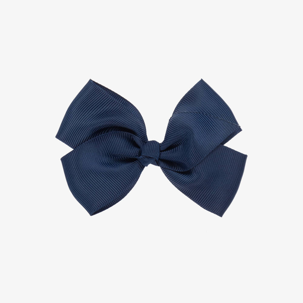 Bowtique London - Navy Blue Bow Hair Clip (10cm) | Childrensalon