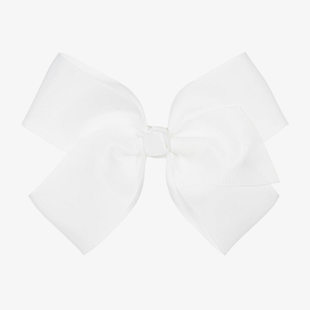 Bowtique London - White Bow Hair Clip (15cm) | Childrensalon