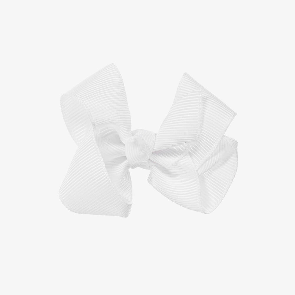 Bowtique London - White Bow Hair Clip (7cm) | Childrensalon