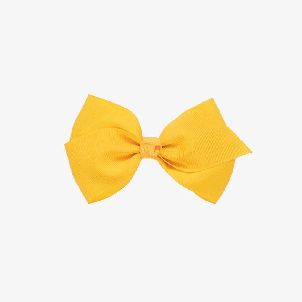 Bowtique London - Yellow Bow Hair Clip (10cm) | Childrensalon