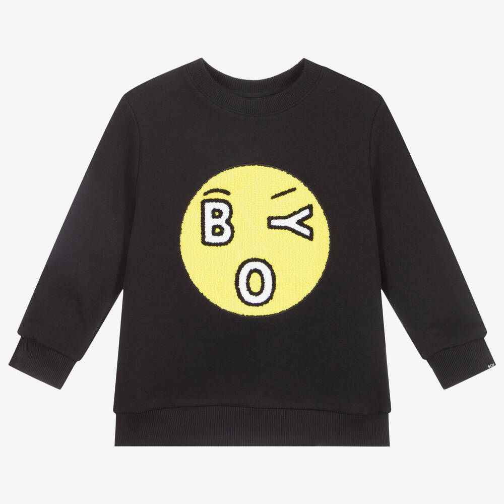 BOY London - Black Cotton Emoji Sweatshirt | Childrensalon