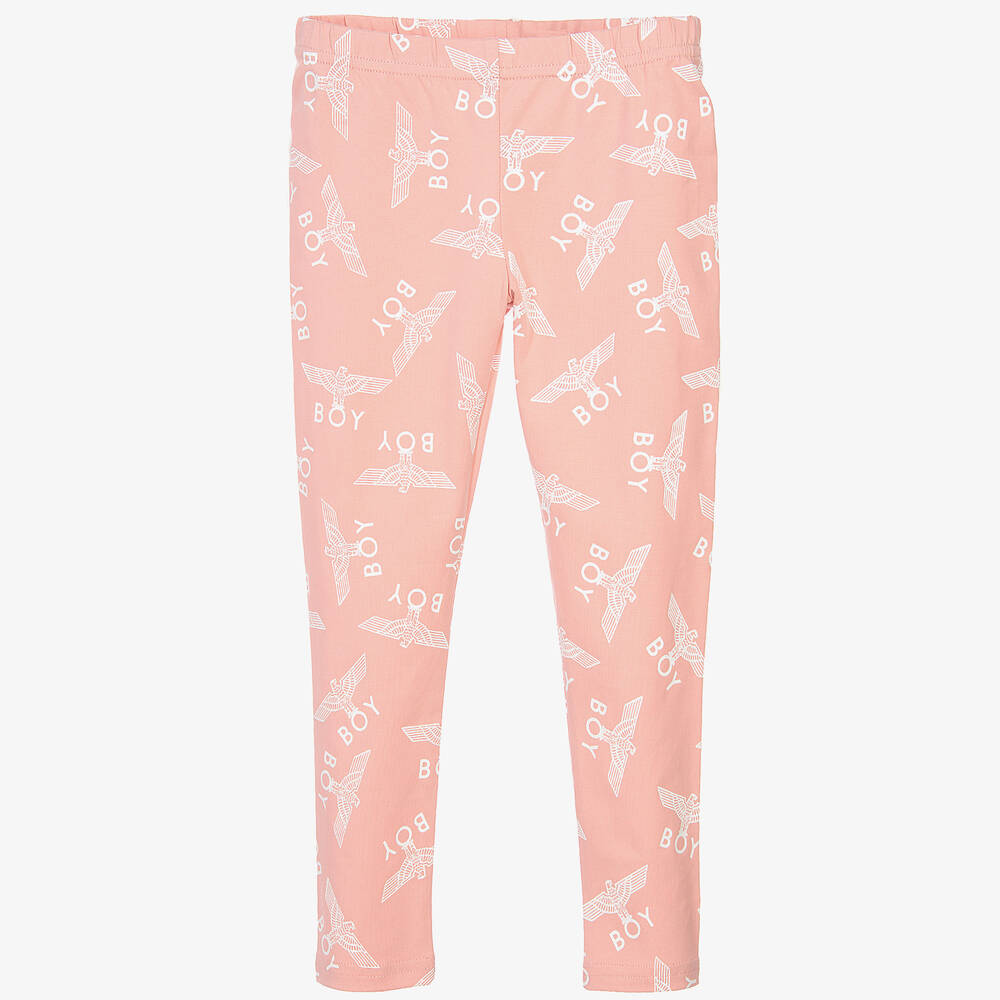 Boy London Kids'  Girls Pink Logo Printed Leggings