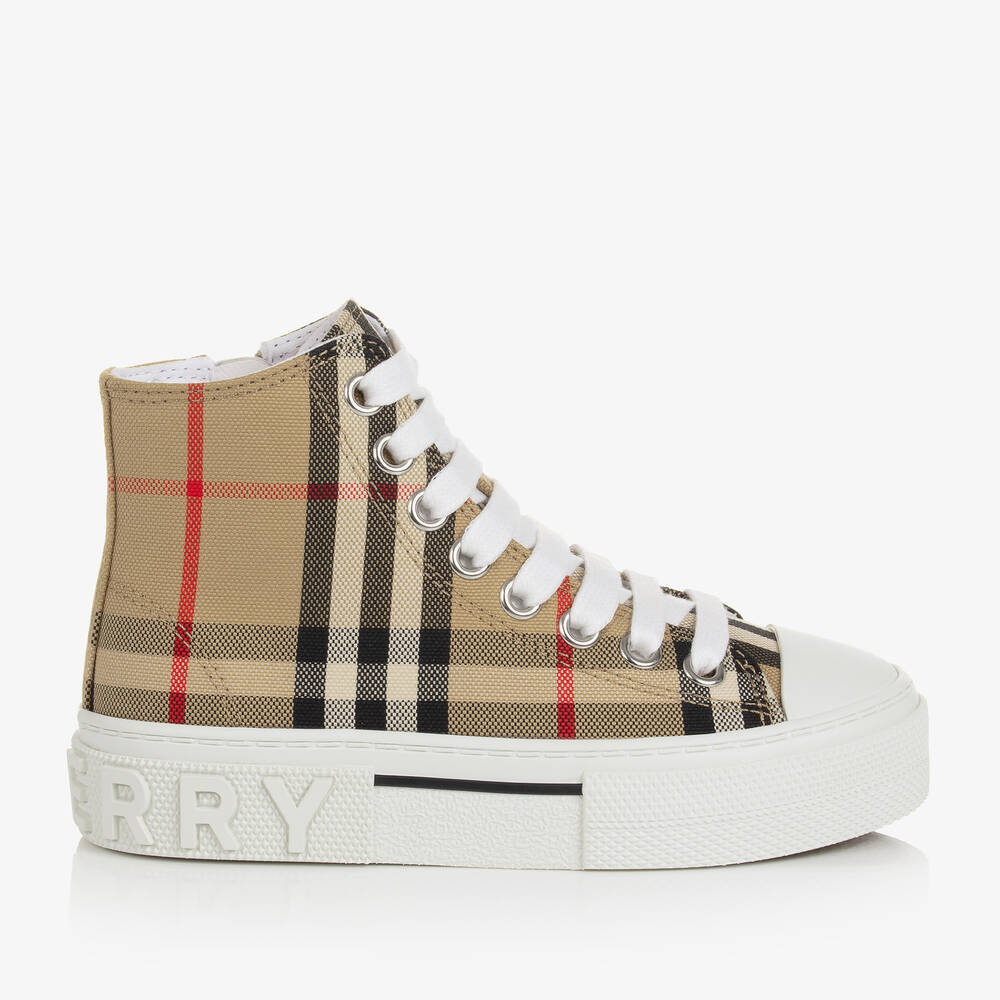 Burberry Vintage Check Canvas Sneakers In Neutrals