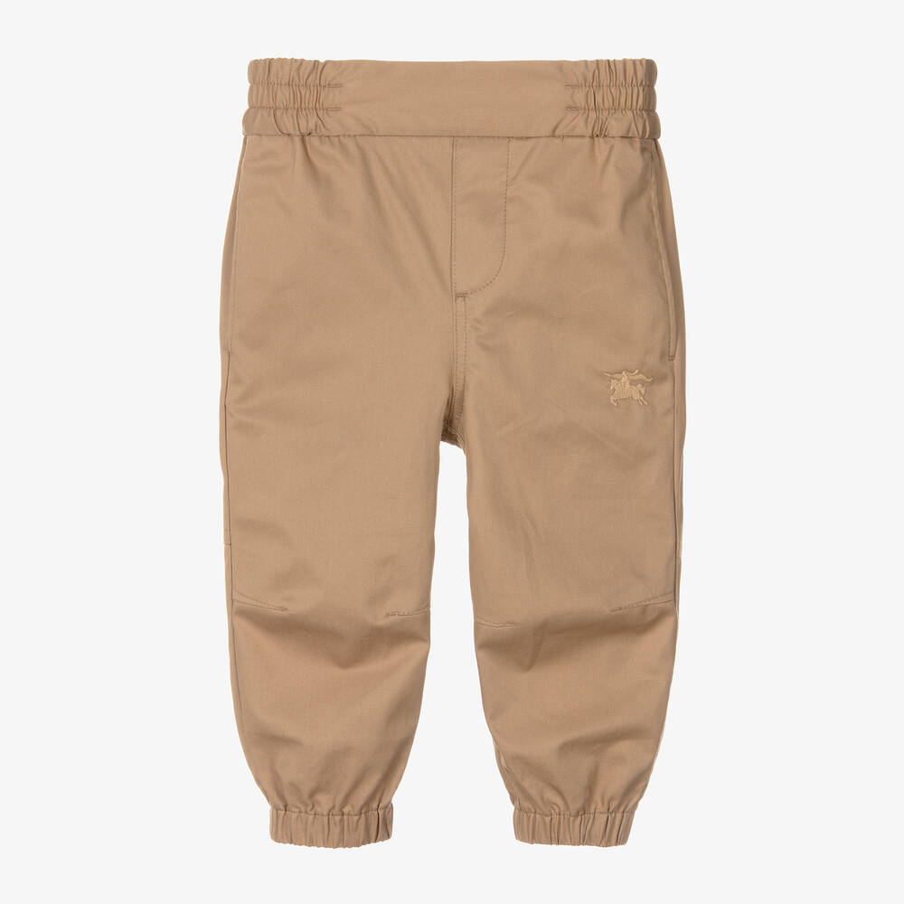 Burberry - Бежевые хлопковые брюки EKD для малышей | Childrensalon