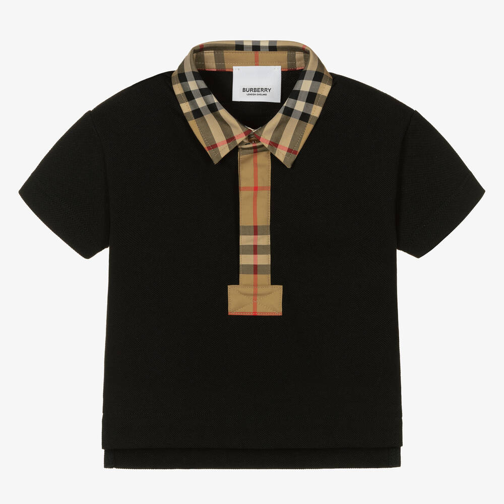 Burberry - Schwarzes Poloshirt für Babys (J) | Childrensalon