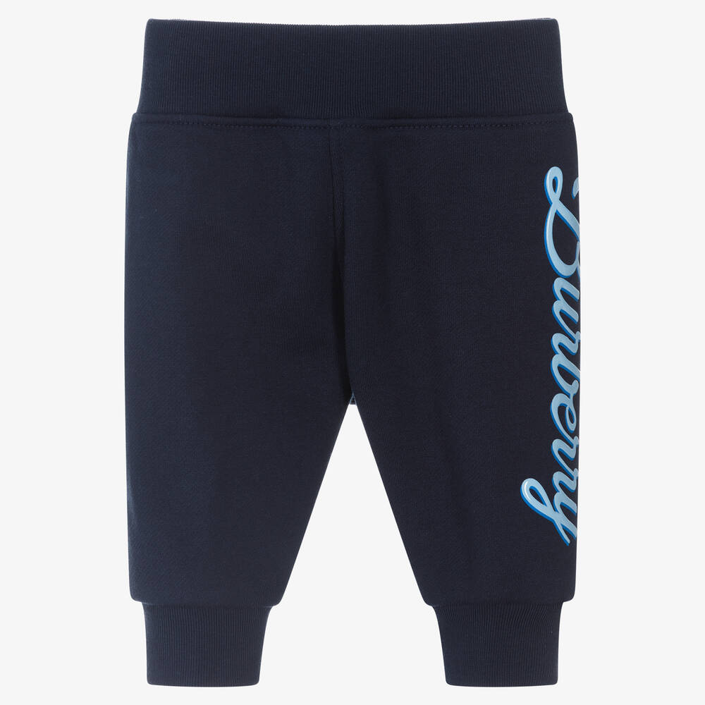 Burberry - Bas de jogging bleu en coton garçon | Childrensalon