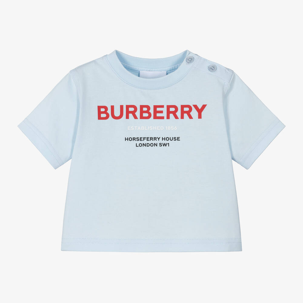 Burberry - Blaues Baumwoll-T-Shirt für Babys | Childrensalon