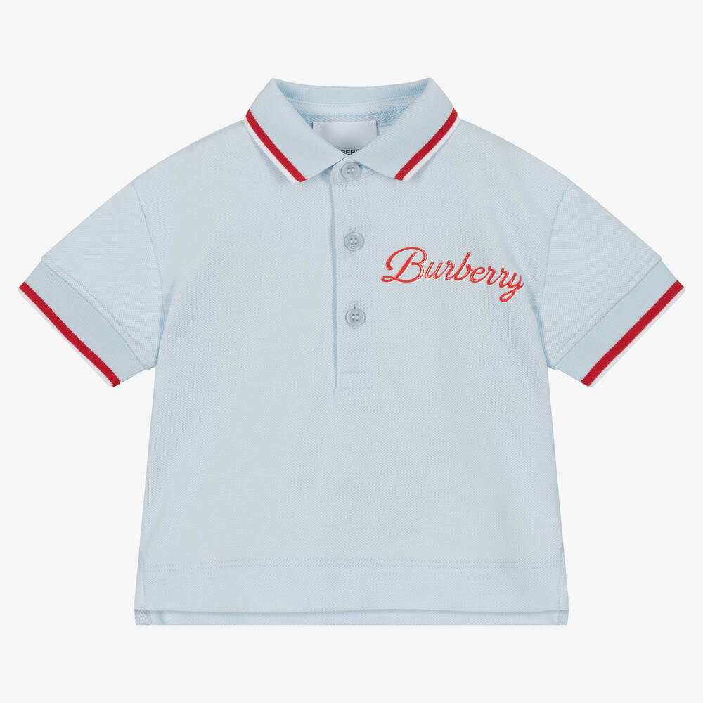 Burberry - Blaues Poloshirt für Babys (J) | Childrensalon