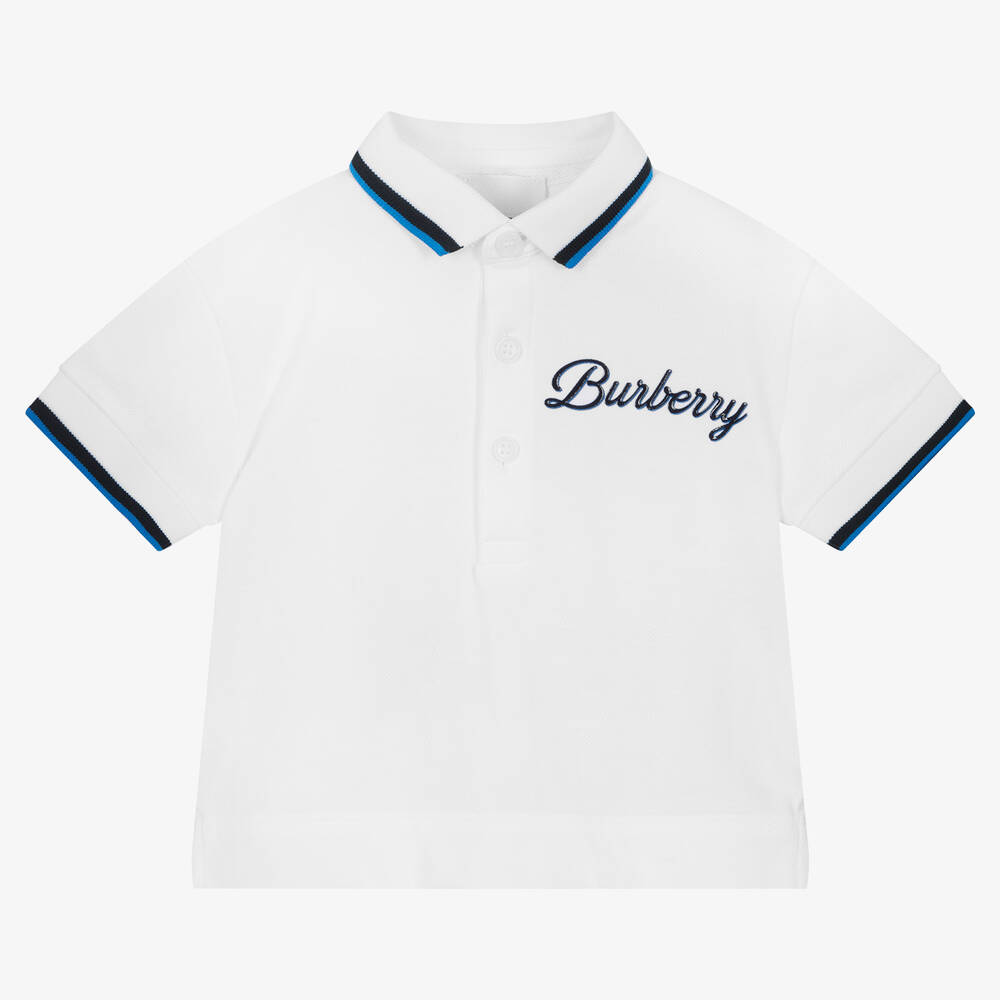 Burberry - Weißes Poloshirt für Babys (J) | Childrensalon