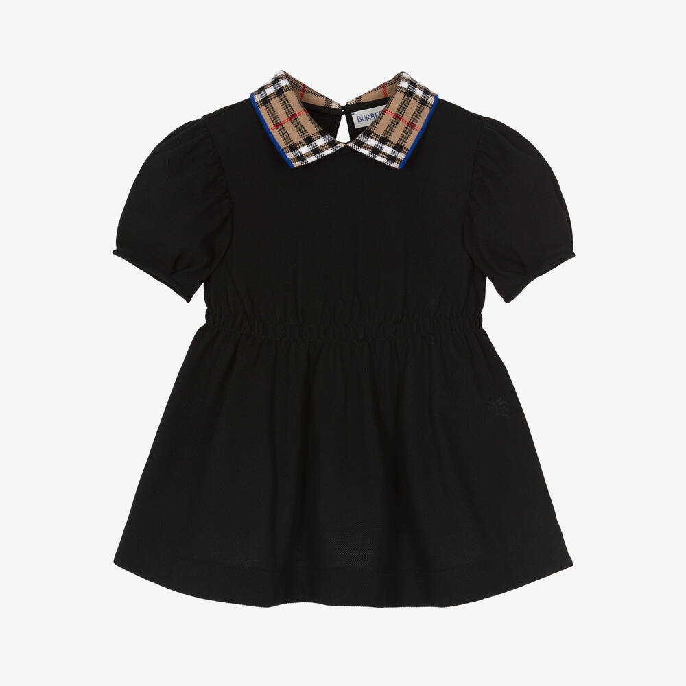 Burberry - Baby Girls Black Cotton Polo Dress | Childrensalon