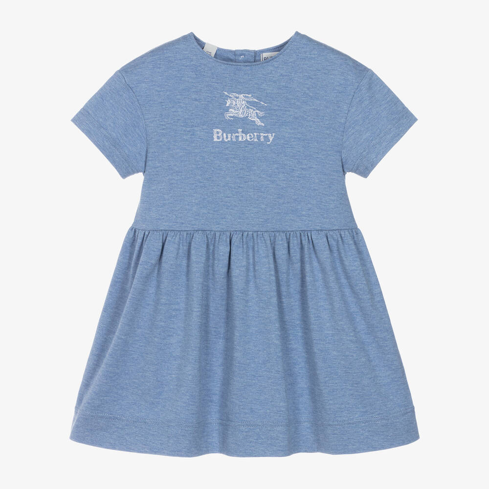 Burberry - Baby Girls Blue Cotton Dress | Childrensalon