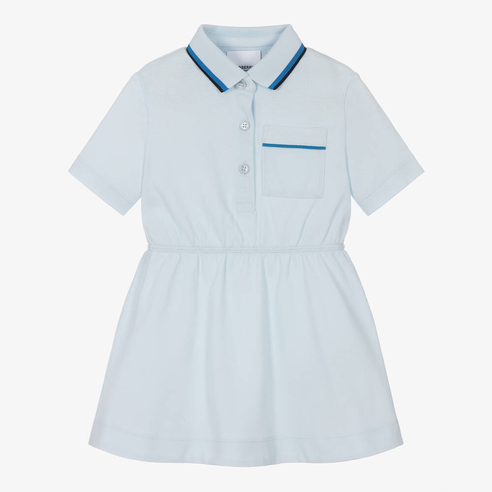 Burberry - Голубое платье поло для малышек | Childrensalon