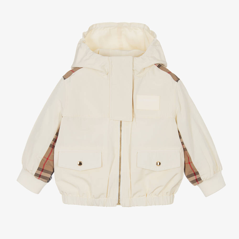 Burberry - Кремово-бежевая куртка в клетку | Childrensalon