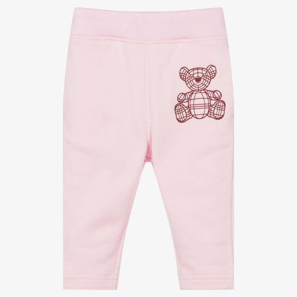 Burberry - Baby Girls Pink Bear Joggers | Childrensalon