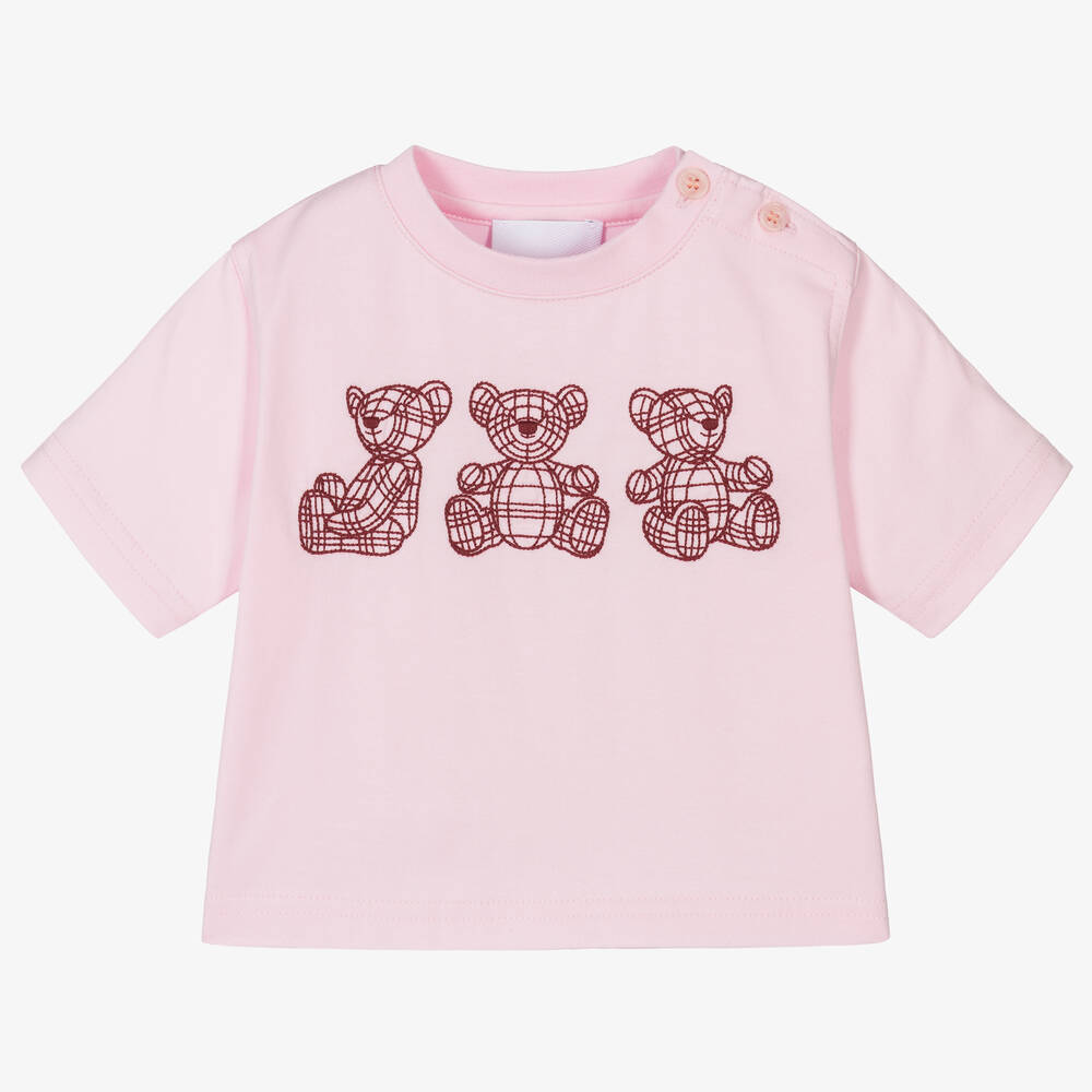 Burberry - Baby Girls Pink Bear T-Shirt | Childrensalon