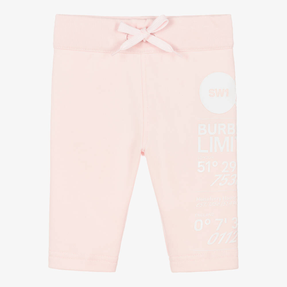 Burberry - Baby Girls Pink Logo Joggers | Childrensalon