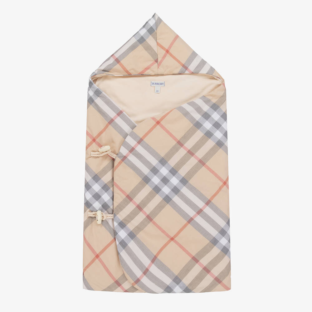 Burberry - Beige Check Baby Nest (75cm) | Childrensalon