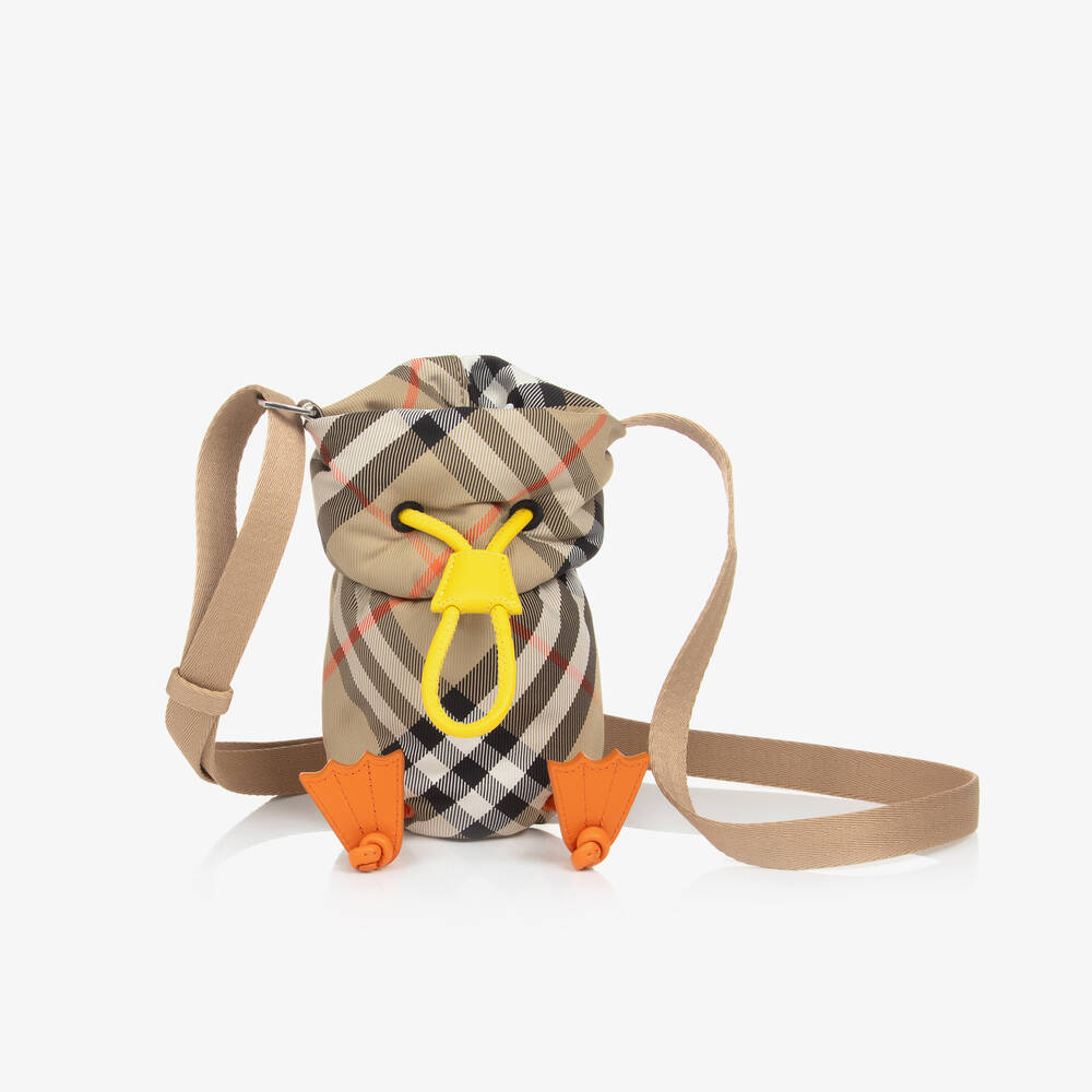 Burberry - Porte-biberon beige à carreaux thème canard 18cm | Childrensalon