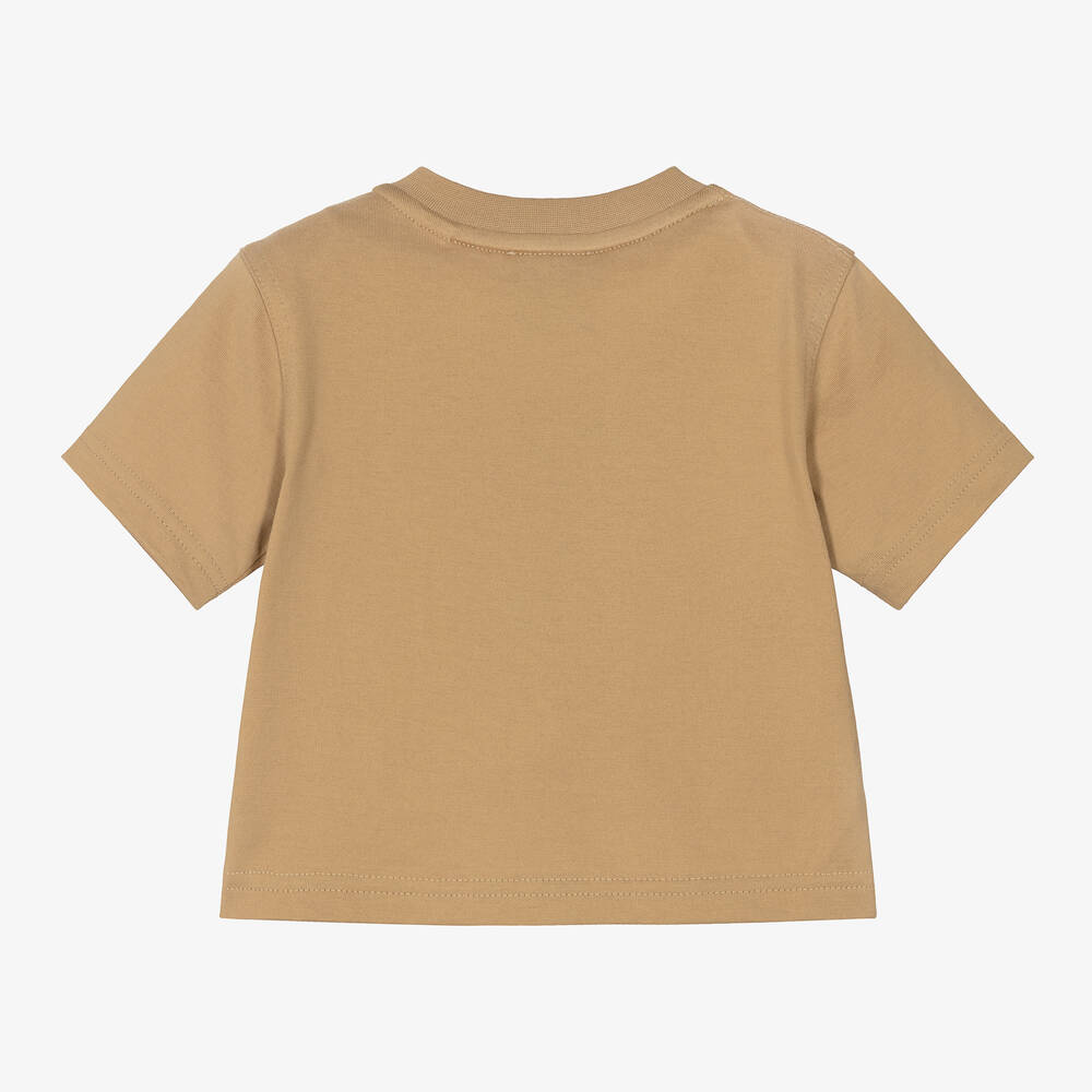 Burberry - Beige Cotton Thomas Bear Baby T-Shirt | Childrensalon