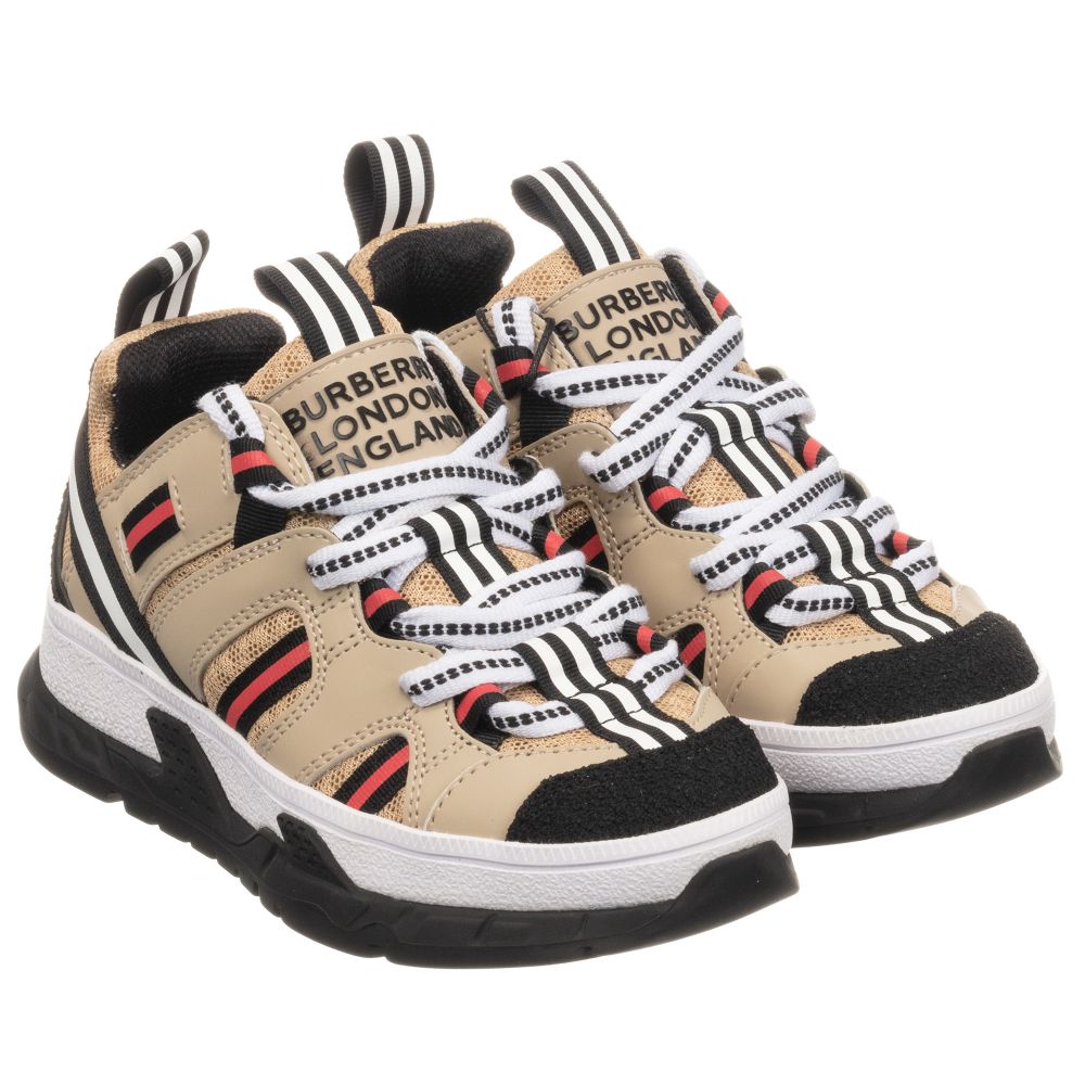 Burberry - Beige Lace-Up Trainers 