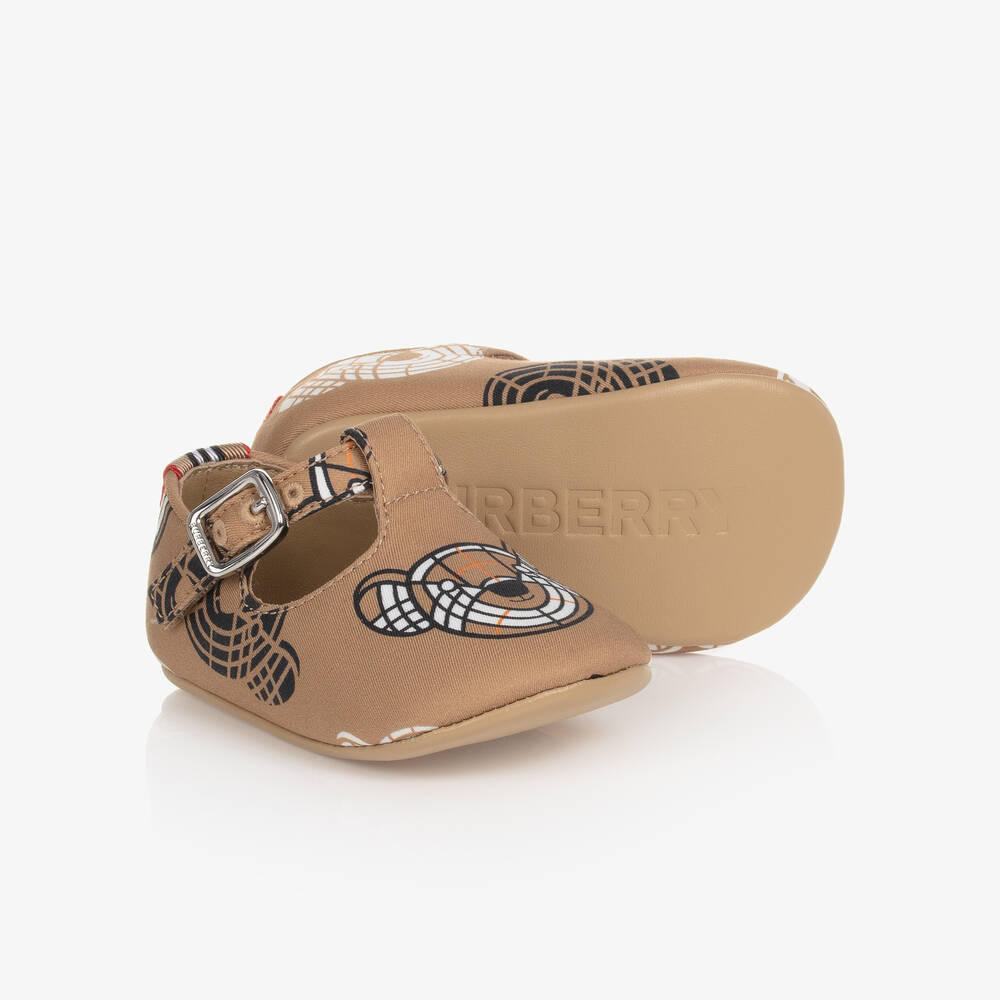Burberry - حذاء قطن غاباردين لون بيج للأطفال | Childrensalon