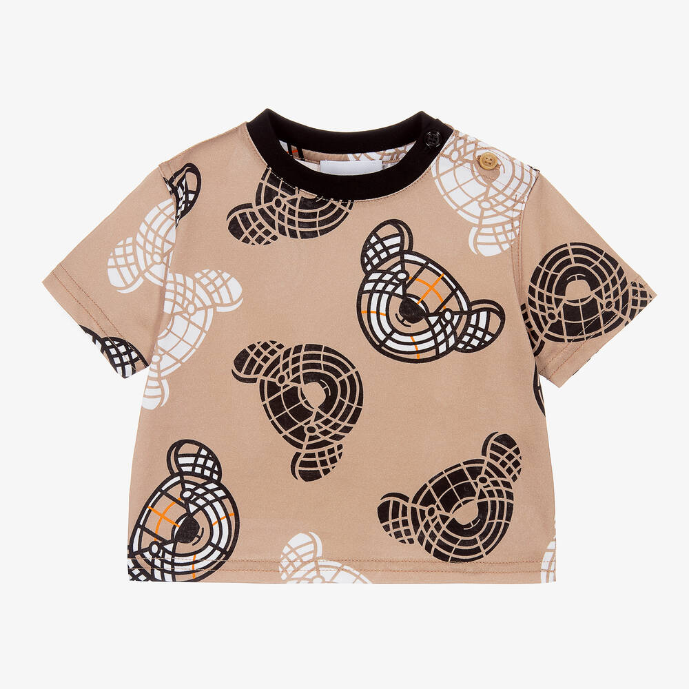 Burberry - Beige Thomas Bear Baby T-Shirt | Childrensalon