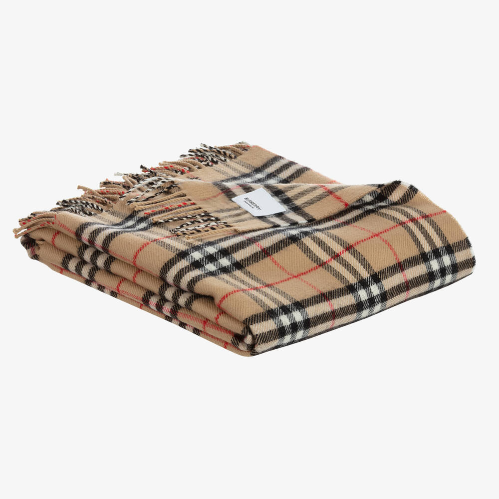 Burberry - Beige Wool Blanket (110cm) | Childrensalon