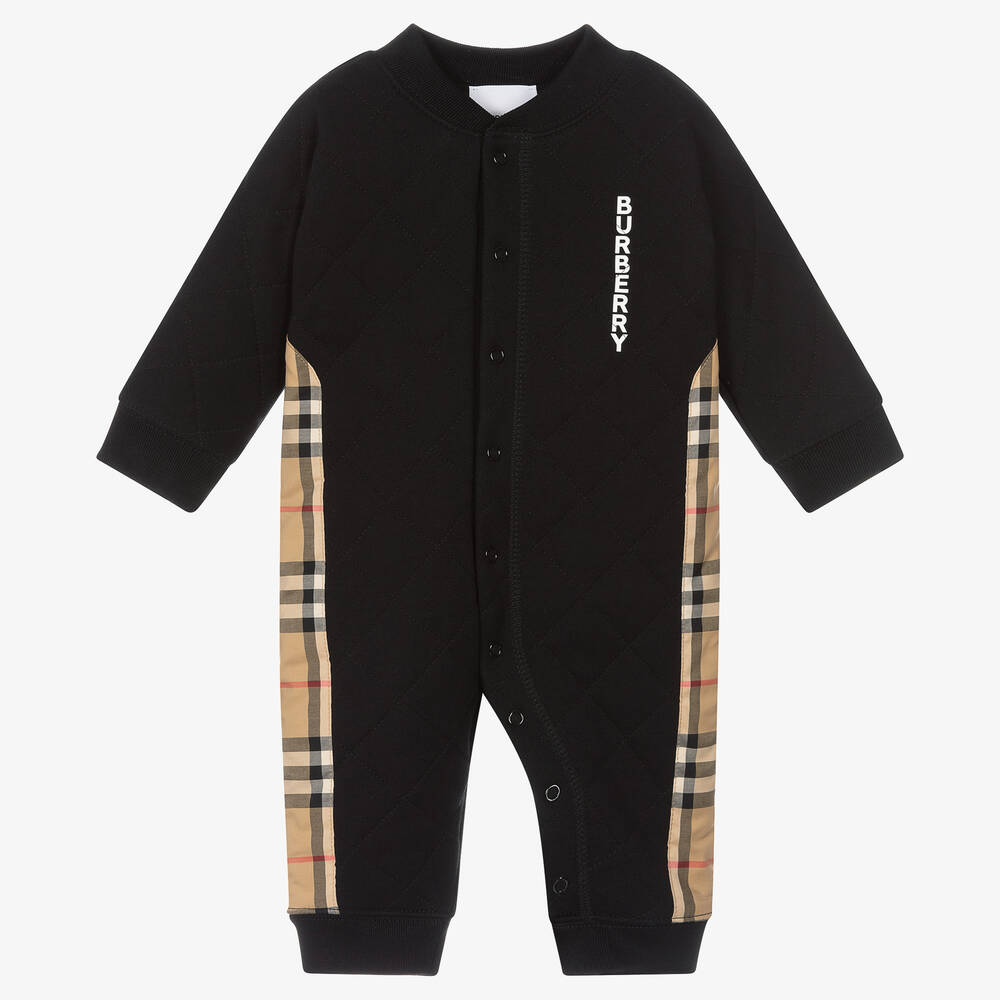 Burberry Black Quilted Cotton Romper
