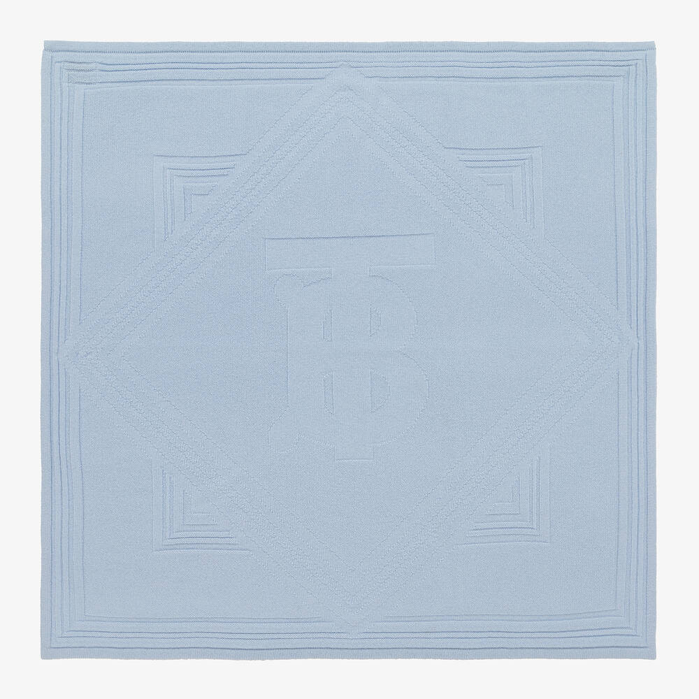 Burberry - Blue Cashmere Baby Blanket (72cm) | Childrensalon
