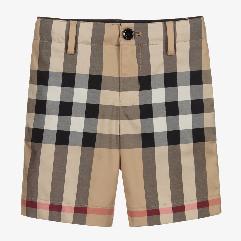 Burberry - Karierte Shorts in Beige (J) | Childrensalon
