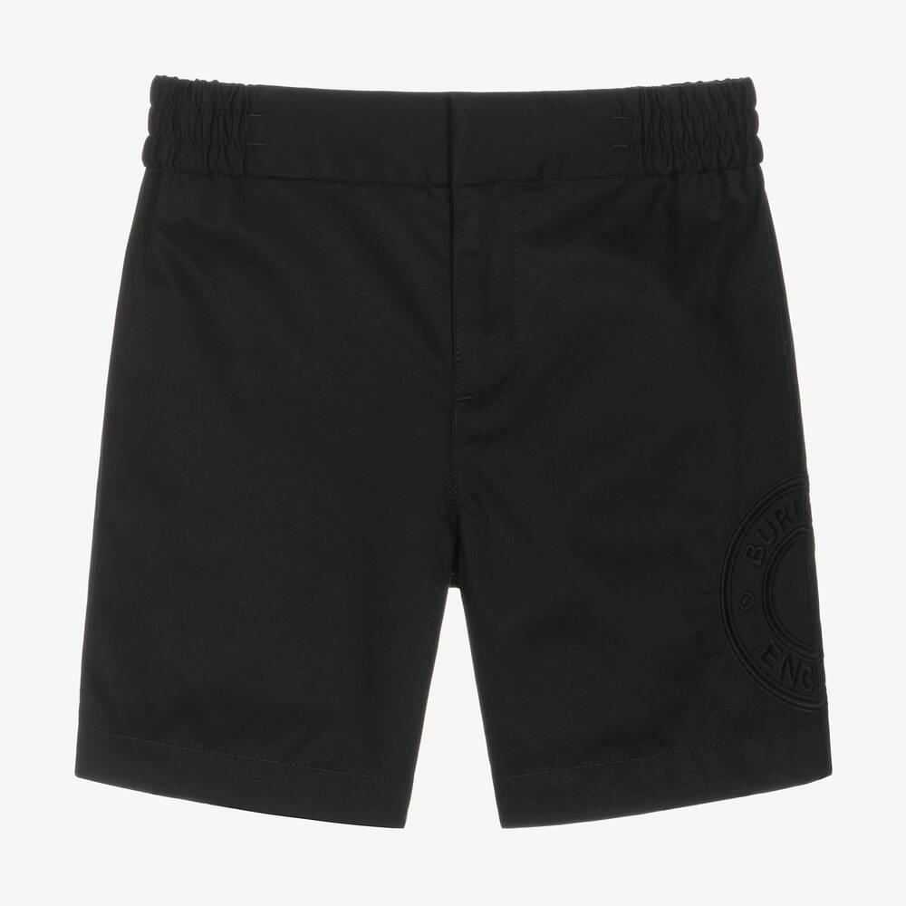 Burberry - Boys Black Logo Shorts | Childrensalon