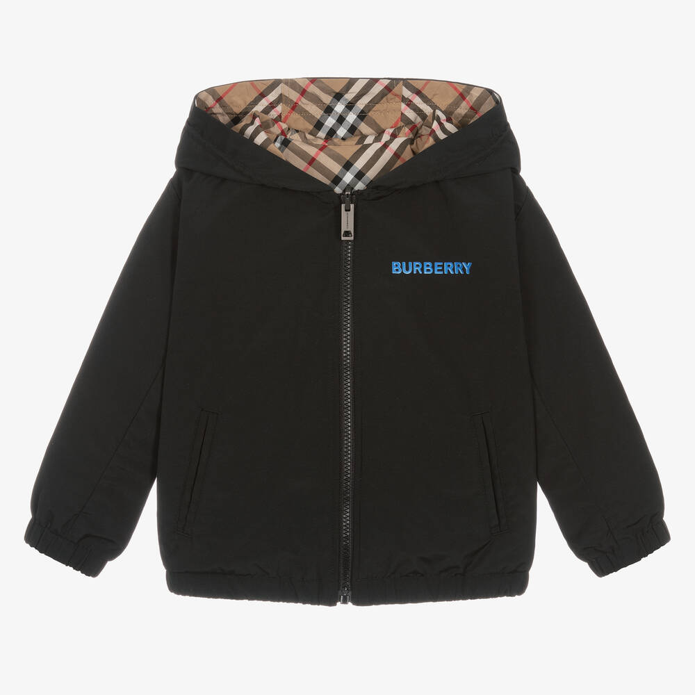 Burberry - Черная двусторонняя куртка Vintage Check для мальчиков | Childrensalon
