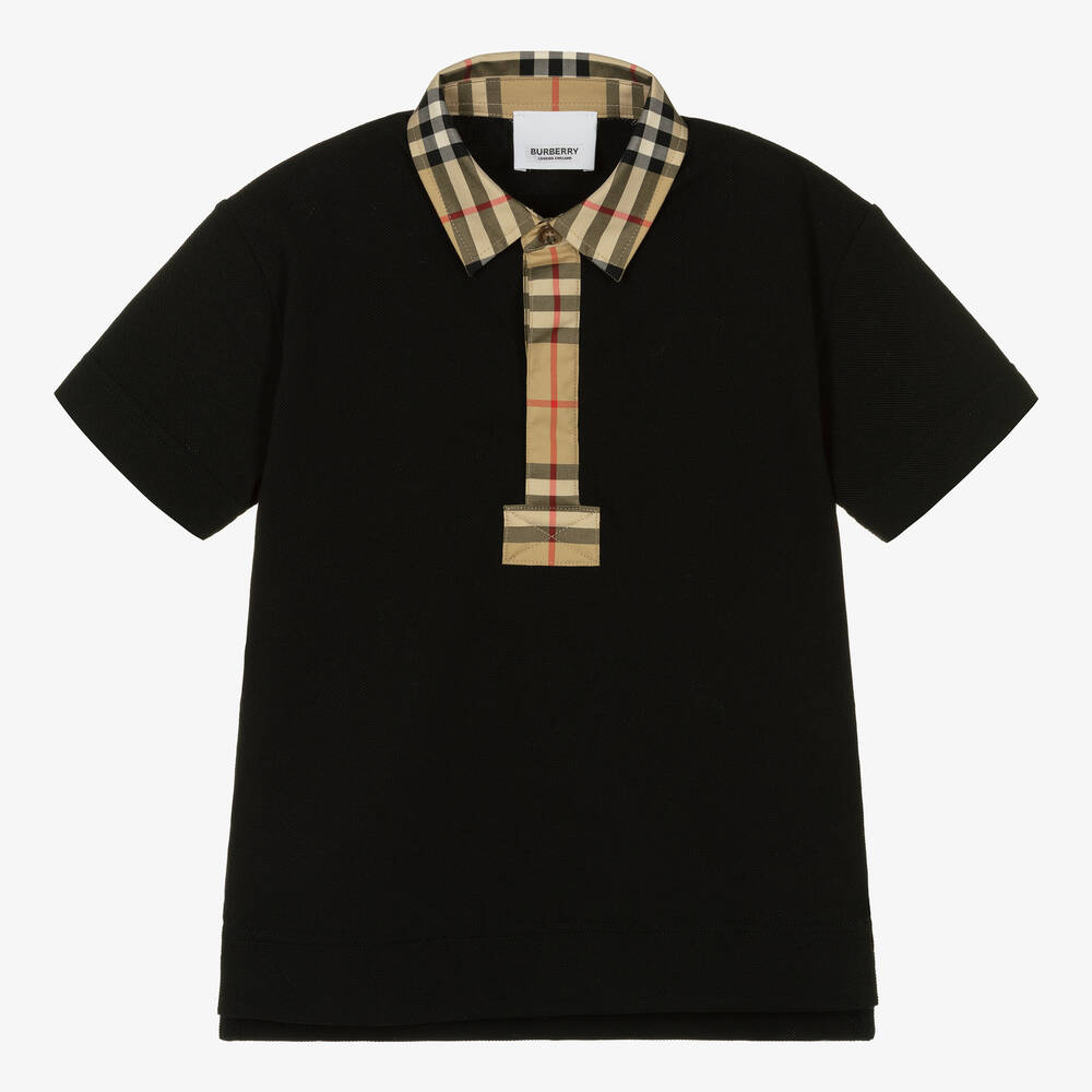 Burberry - Schwarzes Vintage Check Poloshirt | Childrensalon